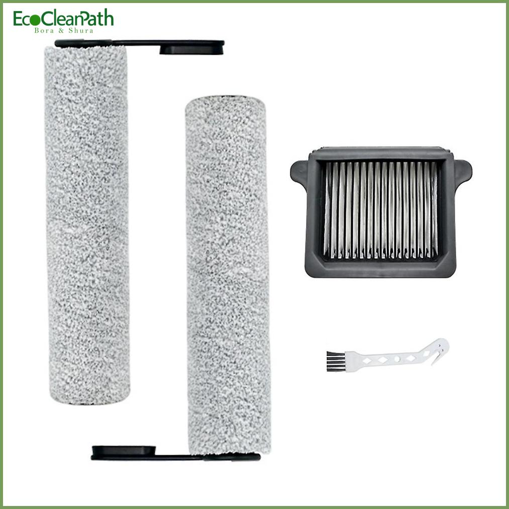 4pcs 3.0 Floor Roller Brush Hepa Filter Washing Floor - Compatible with Tineco replacement part for robot vacuum - EcoCleanPath